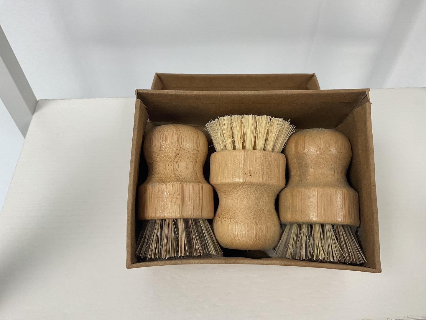 Palm Pot Brush (Bamboo) Pack of 3