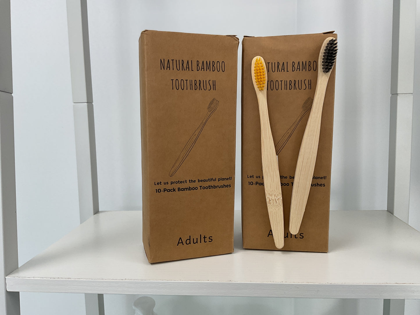 Natural Bamboo Toothbrush. (10 Pack)